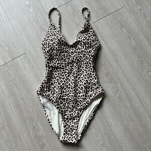J. Crew Leopard Print One Piece Swimsuit